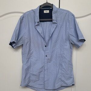 Zagiri Light Blue Short Sleeve Casual Button-Down Shirt